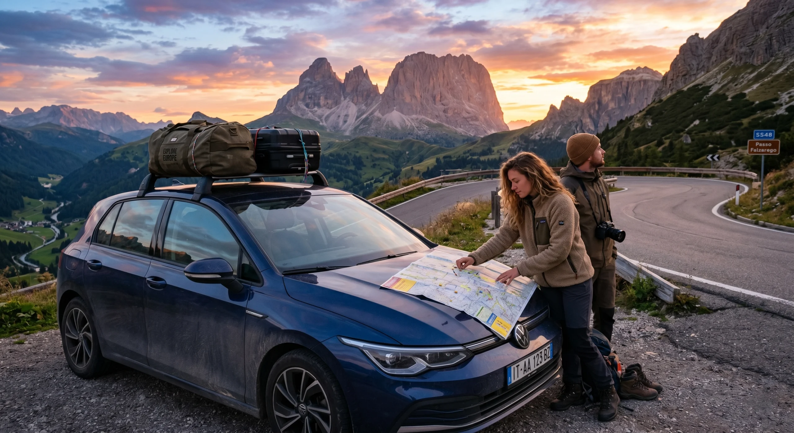 Erreurs à éviter avant un roadtrip en Europe avec voiture sur route montagneuse